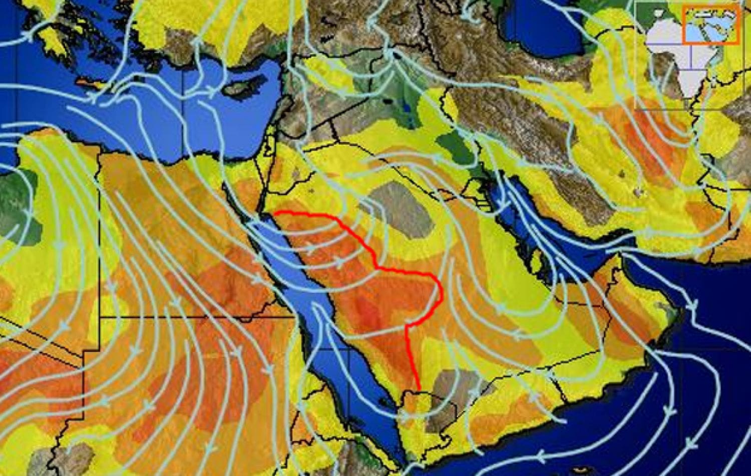 تقلبات في الجو وسقوط أمطار وزخات رعدية في السعودية