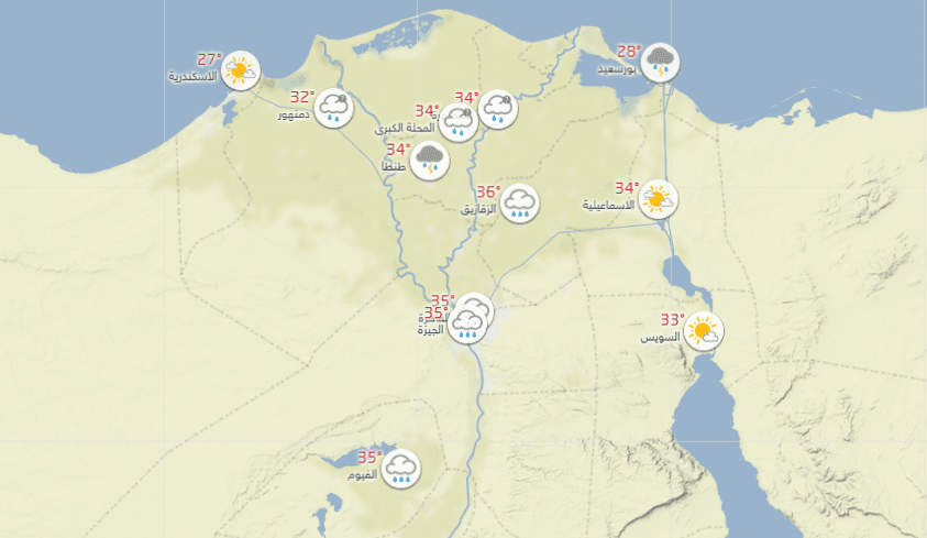 الأرصاد تعلن حالة الطقس الجمعة 14/6/2019 ودرجات الحرارة العظمى والصغرى ونسبة الرطوبة – كلمة دوت أورج