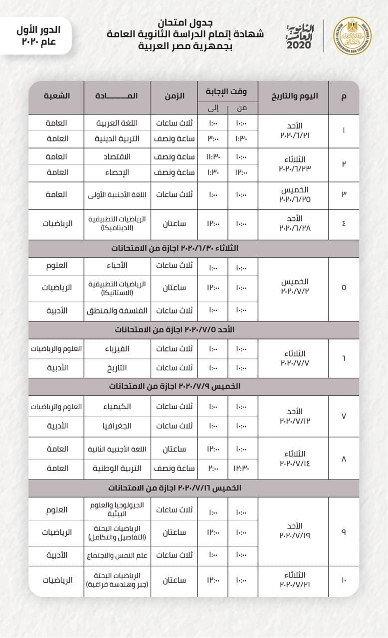 صور جدول امتحانات الثانوية العامة الدور الأول من 21/6/2020 %D8%AC%D8%AF%D9%88%D9%84-%D8%A7%D9%85%D8%AA%D8%AD%D8%A7%D9%86%D8%A7%D8%AA-%D8%A7%D9%84%D8%AB%D8%A7%D9%86%D9%88%D9%8A%D8%A9-%D8%A7%D9%84%D8%B9%D8%A7%D9%85%D8%A9-%D8%A7%D9%84%D8%AF%D9%88%D8%B1-%D8%A7%D9%84%D8%A3%D9%88%D9%84-2020