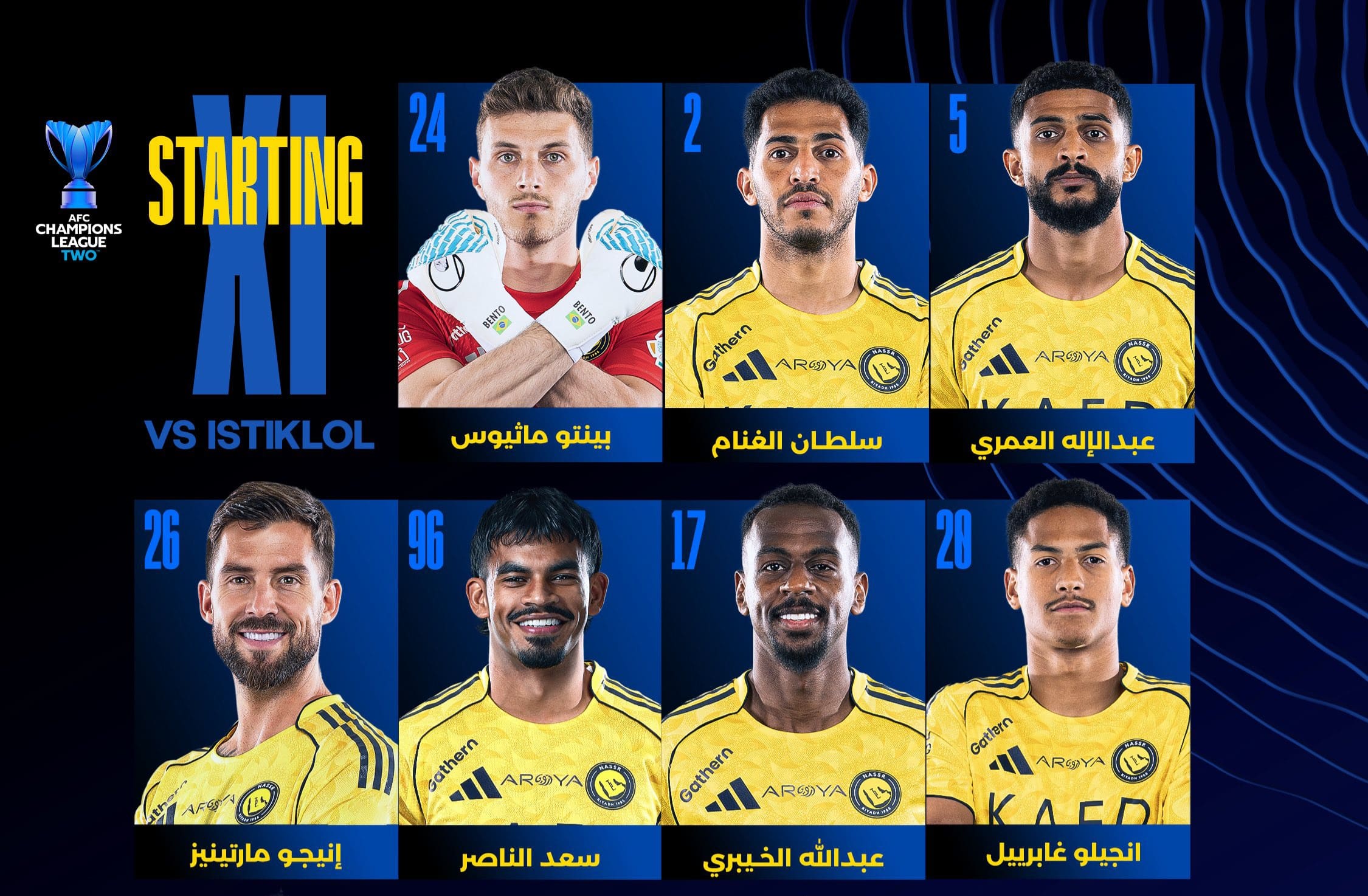 مباراة النصر اليوم ضد استقلال دوشنبه والقناة الناقلة